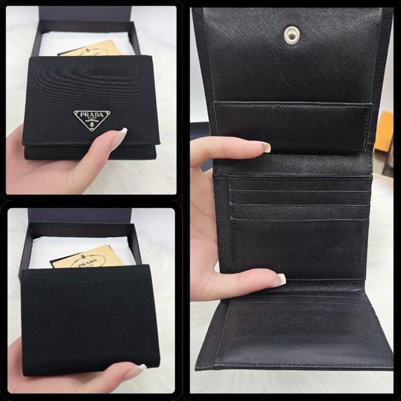 Prada Black Nylon and Leather Trifold Wallet - Picture 14 of 17